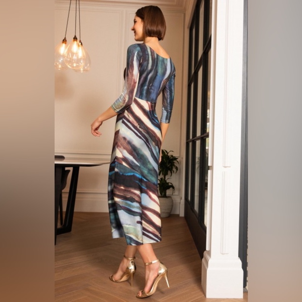 MAXINE ASYMMETRIC DRESS Ocean Blue - ASMADWB - Picture 6 of 10